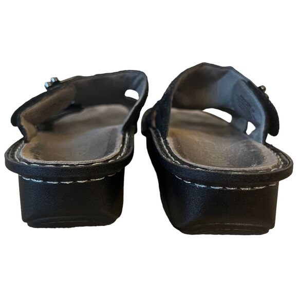 Alegria PEG-530 Black Leather Sparkle Velcro Strap Sandals Sz 38 = Women’s 7.5/8 - Picture 8 of 13